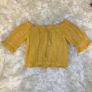 American Eagle Mustard Crop Top